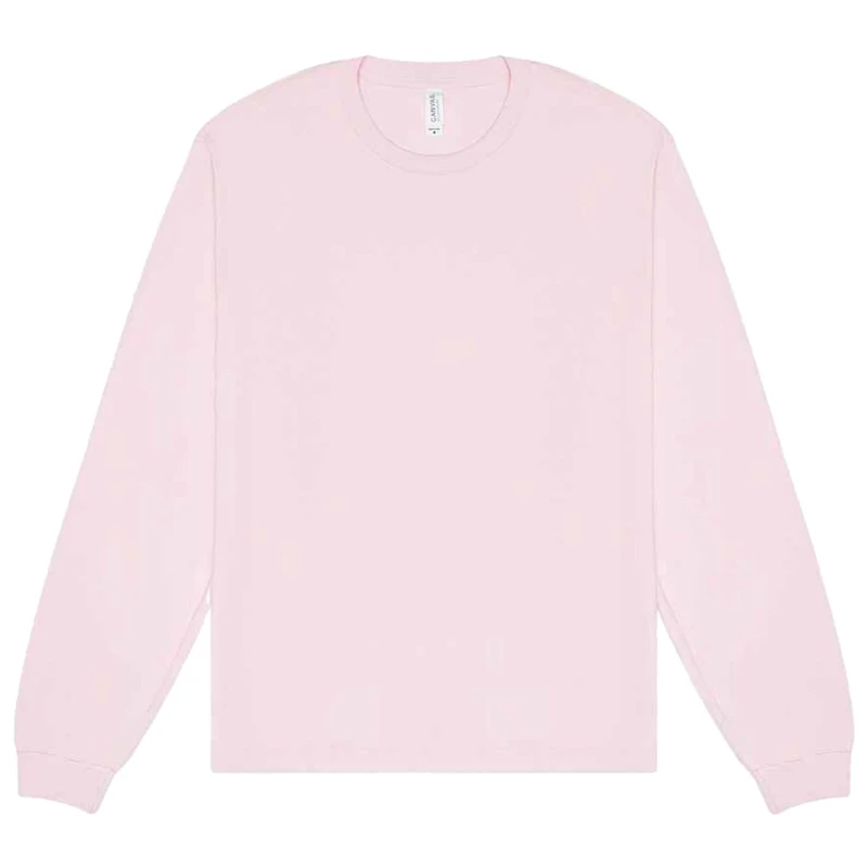 Image of Bella + Canvas Mens Heavyweight Long-Sleeved T-Shirt in Pink Size: Large Pink Male L