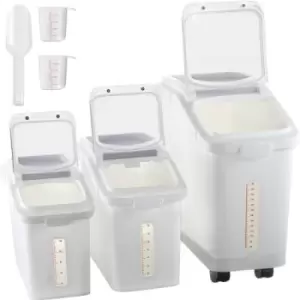 Image of VEVOR Ingredient Storage Bin, 11.4+5.8+3.4 Gal Capacity Shelf Ingredient Bin, 500 Cup Flour Bins on Wheels Commercial Prosave Shelf-storage Ingredient