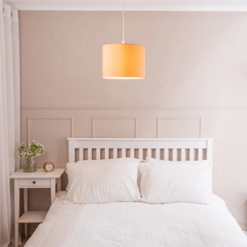 Image of ValueLights Torbery Set of 3 Nesting Easy Fit Light Shades with 10W LED Warm White Bulbs Camel