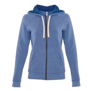 Image of Next Level Womens/Ladies PCH Zip Hoodie (L) (Heather Bay Blue)