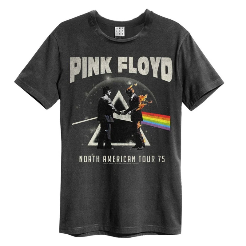 Image of Amplified Amplified Men North American Tour Pink Floyd T-Shirt in Charcoal Size: X-Small Charcoal XS Male 5059699797833