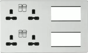 Image of KnightsBridge Screwless Combination Plate - Brushed Chrome with Black insert