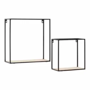 image of Premier Housewares Brixton Cuboid Shelf Set of 2, black