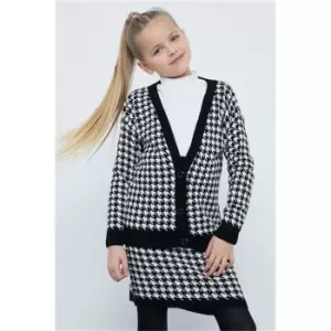 Image of I Saw It First Black Girls Knitted Dogtooth Set - Black