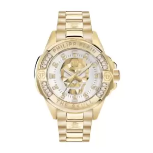 image of The Skull Genderless Steel Gold White Silver Unisex Watch PWNAA0722