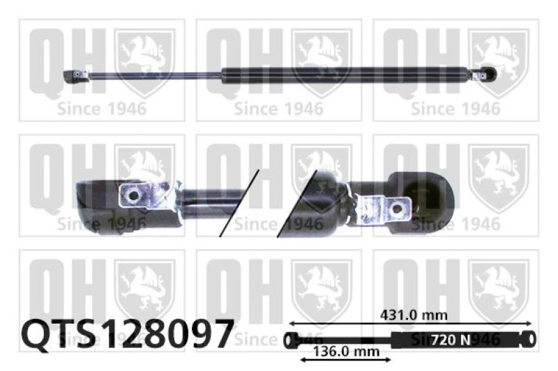 Image of QUINTON HAZELL Tailgate strut QUINTON HAZELL QTS128097