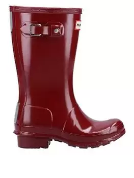 Image of Hunter Hunter Original Kids Gloss Wellington Boot, Red, Size 1 Older
