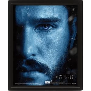 image of Game Of Thrones - John Snow vs. Night King Framed 3D Print