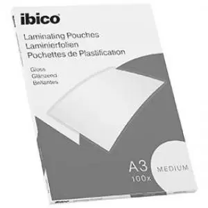 image of Ibico Basics A3 Gloss Laminating Pouches Medium - Pack of 100 31378J