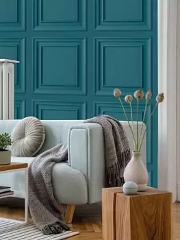 Image of Fresco Wood Panel Wallpaper - Teal