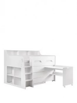 Julian Bowen Noah Midsleeper With 3 Drawer Chest, Shelving And Desk