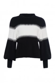 image of French Connection Sofia Knit Sleeved High Neck Jumper Black