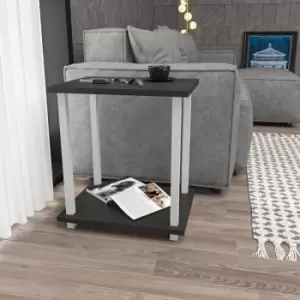 Image of Decorotika - Gurnee Side Table, End Table, Coffee Table, Bedside Table For Living Room, Lounge, Foyer, Hallway, Bedroom - White And Anthracite