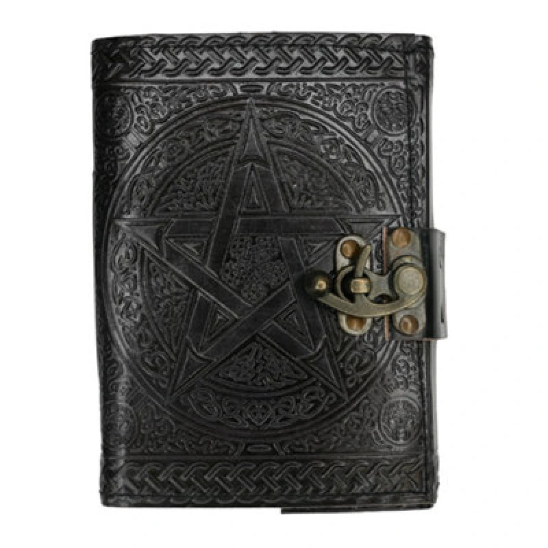 Image of Something Different Something Different Pentagram Leather Journal in Black One Size Unisex 5063107482877