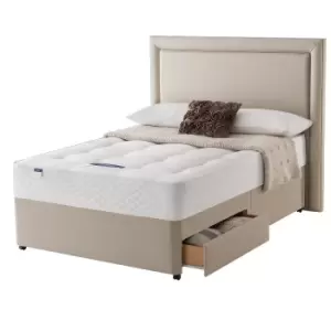 Image of Silentnight Miracoil Ortho 135cm 2 Drawer Divan Bed Set Sandstone No Headboard