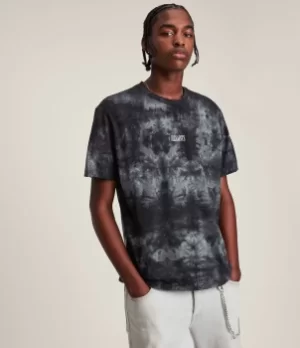 Image of AllSaints Mens Clay Crew T-Shirt, Pier Grey, Size: L