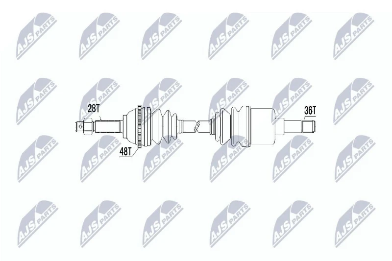 Image of NTY NPW-FR-031 Drive shaft 5-Speed Manual Transmission, Front Axle Left Drive Shaft (13)