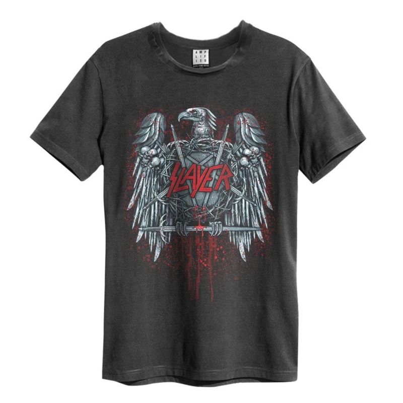 Image of Amplified Amplified Men Metal Eagle Slayer T-Shirt in Charcoal Size: X-Small Charcoal XS Male 5063107584496