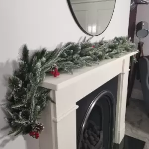 Image of Premier 180cm (6ft) Festive New Jersey Christmas Garland PVC Tips With Berries And Cone