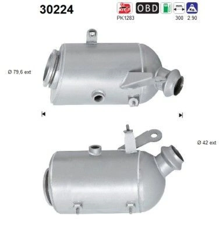 Image of AS Catalytic converter AS 30224