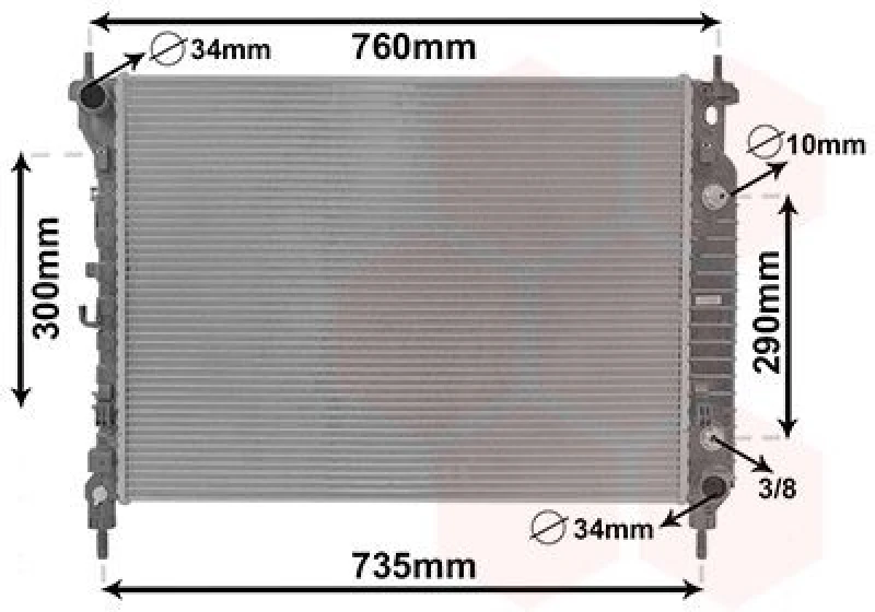 Image of VAN WEZEL Engine radiator VAN WEZEL 08002067
