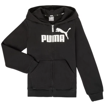 image of Puma ESSENTIAL FZ HOODY boys's Childrens sweatshirt in Black - Sizes 5 / 6 years,7 / 8 years,9 / 10 years,11 / 12 years,15 / 16 years