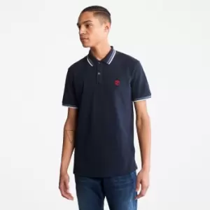 image of Timberland Millers River Tipped Polo Shirt For Men In Navy, Size S