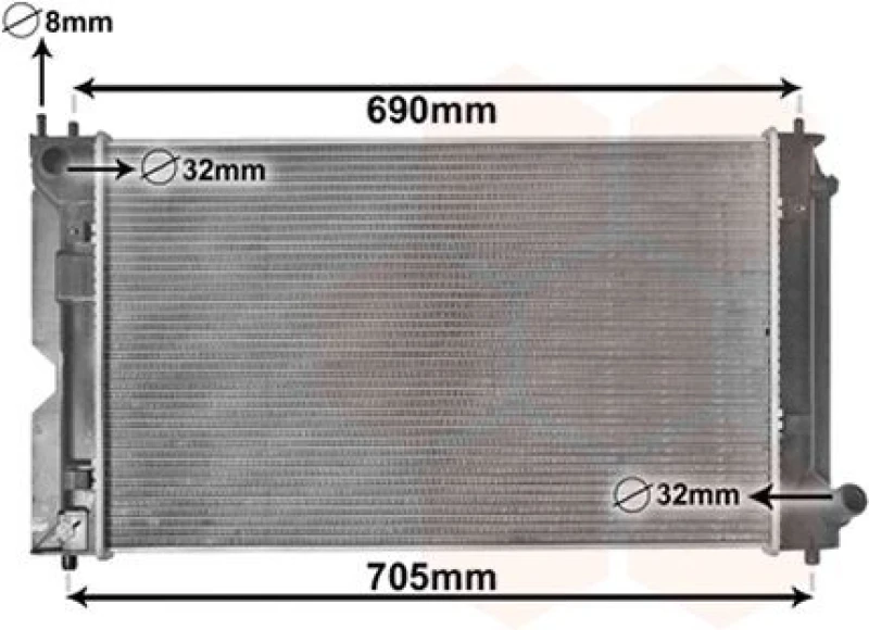 Image of VAN WEZEL Engine radiator VAN WEZEL 53002403