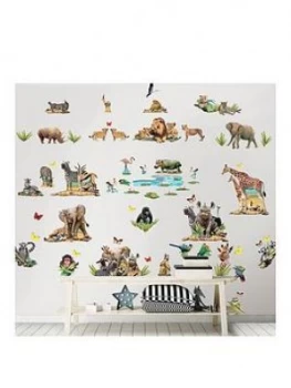 image of Walltastic Walltastic Jungle Adventure Room D&Eacute;Cor Kit With 54 Stickers!