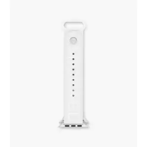 Image of Michael Kors Mens Logo Rubber Band For Apple Watch, 42Mm/44Mm/45Mm - White