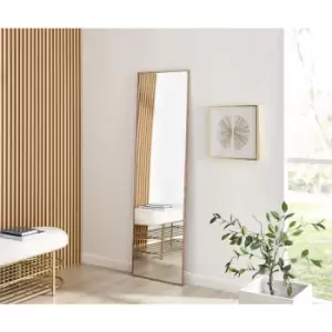 Image of Furniturebox Emma 170x50cm Copper Rectangle Contempary Metal Frame Wall Mirror Hallway Living Room Dining Room Bedroom