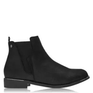 Image of Down To Earth Brushed PU Gusset Ankle Boot - Black
