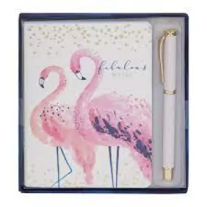 Image of Fabulous Flamingo A6 64 Page Notepad & Pen Gift Set