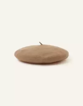 Image of Accessorize Beret Hat in Pure Wool Camel