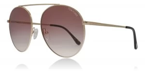 image of Tom Ford Simone Sunglasses Shiny Rose Gold 28Z 58mm