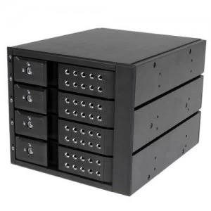 image of StarTech 4 Bay Aluminum Trayless Hot Swap Mobile Rack Backplane For 3.5" SAS SATA HDD