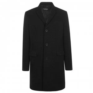 image of Firetrap Firetrap Block Wool Coat Mens - Charcoal