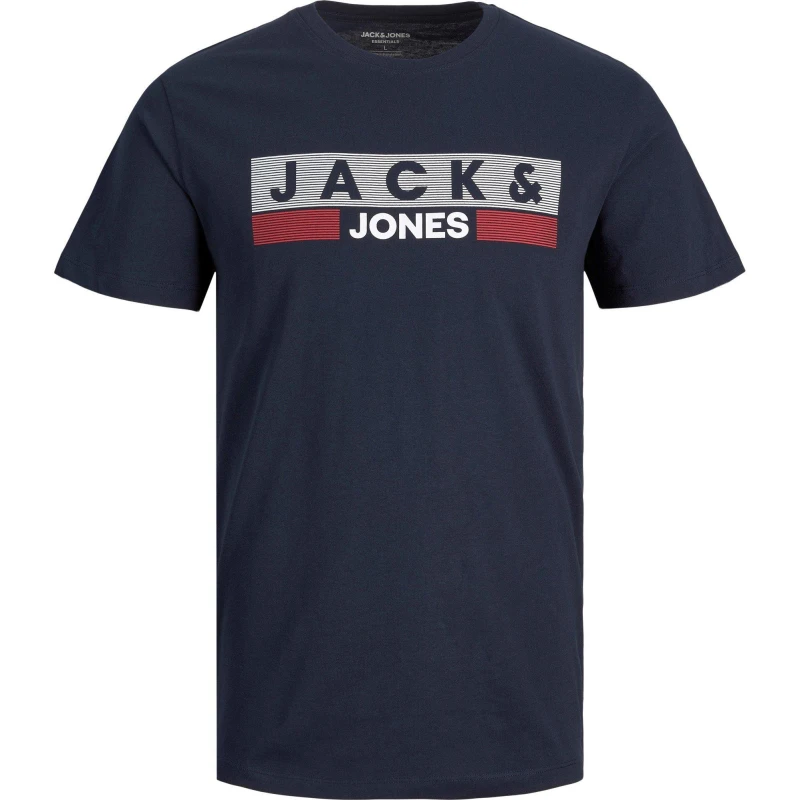 Image of Jack and Jones Jack Short Sleeve Logo T-Shirt Mens Plus Size Navy Blazer male 2XL