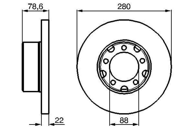 Image of Bosch 0 986 478 529 Brake disc Solid, Oiled, High-carbon Brake Disc (82)
