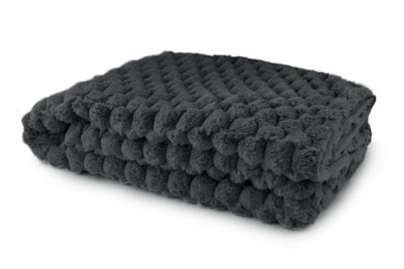 Image of Emma Barclay Lush Luxurious Soft Faux Fur Throw Blanket - Black 50x60in
