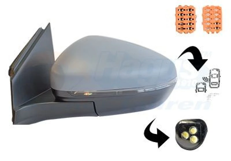 Image of VAN WEZEL Wing mirror VAN WEZEL 4084827