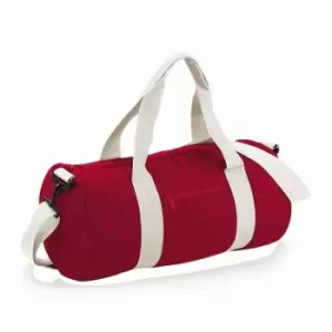 Bagbase Plain Varsity Barrel / Duffle Bag (20 Litres) (One Size) (Classic Red/Off White)