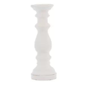 Image of Matt White Ceramic Column Candle Holder
