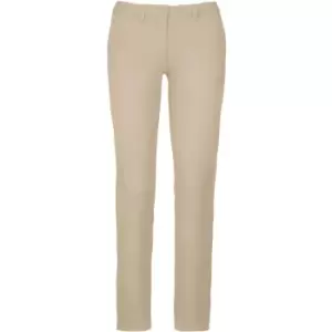 image of Kariban Womens/Ladies Chino Trousers (10 UK) (Beige)