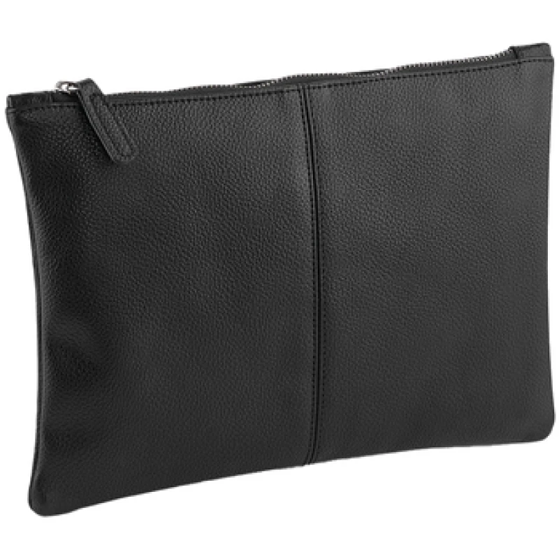 Image of Quadra Nuhide Zipper Pouch in Black Unisex