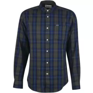 Image of Barbour Mens Scotfin Tailored Fit Shirt Olive Night Large