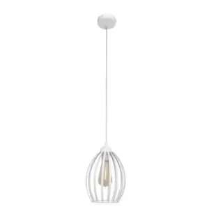 Image of Dali Wire Frame Pendant Ceiling Light White 18cm