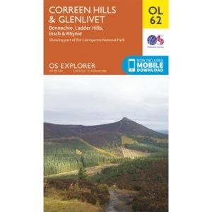 Image of Correen Hills & Glenlivet, Bennachie & Ladder Hills, Insch & Rhynie by Ordnance Survey (Sheet map, folded, 2015)