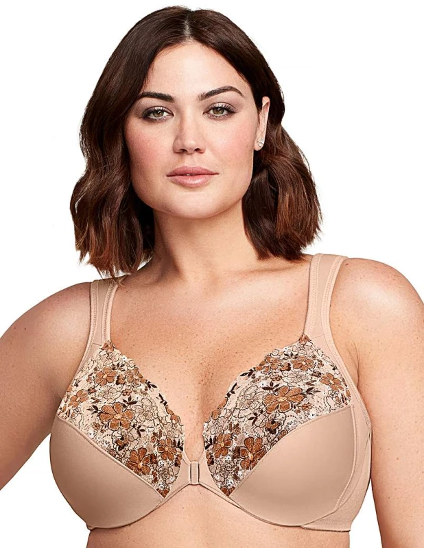 Image of Glamorise Glamorise 1245 Wonder Wire Bra Cafe Print - Glamorise - Size: 44D Cafe Print Female 44D MO46527