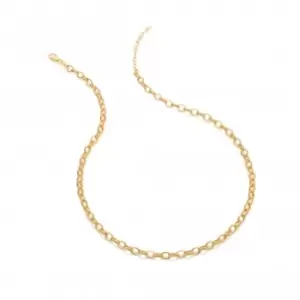 image of 18ct Gold Plated Silver Embrave Oval Wired Chain - 50cm CH100